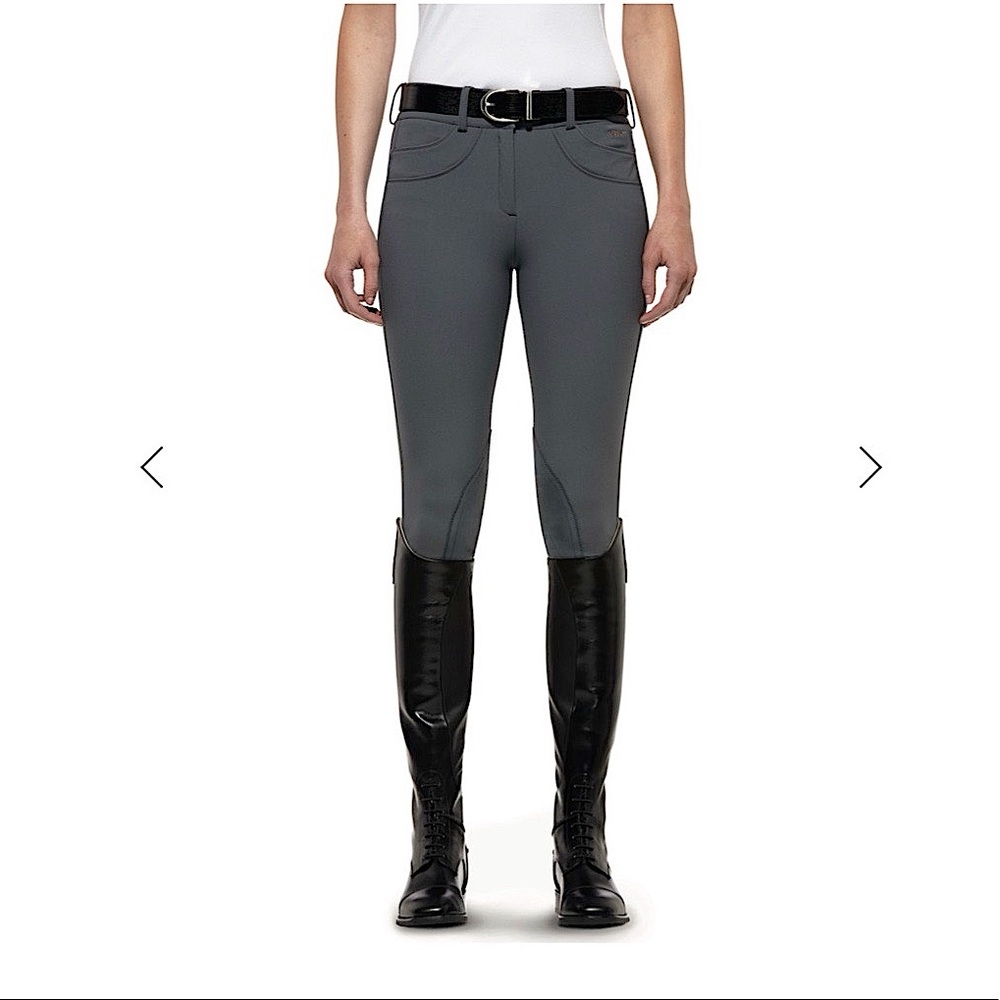 🐎 ARIAT 🐴 Olympia Low Rise Front Zip Knee Patch Breech ▶️navy◀️